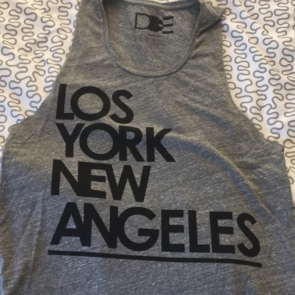 Los Angeles New York grey tank top soft loose fit